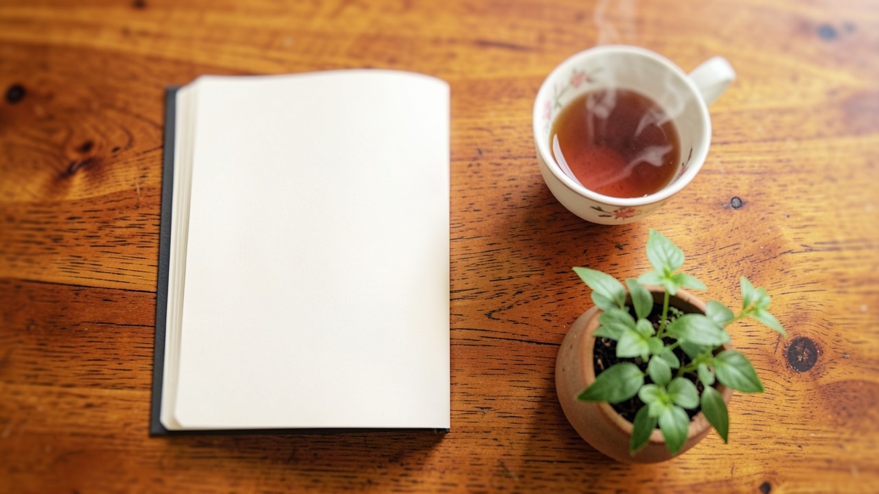 A clean photograph of an open book on a table, symbolizing knowledge and transparency, in a warm, inviting style.